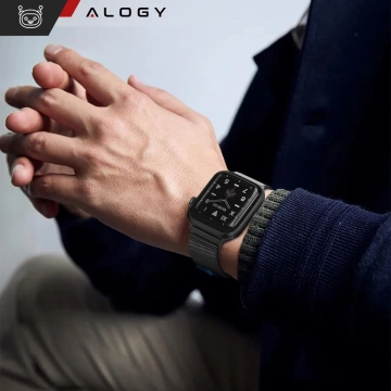 Alogy Stahlarmband für Apple Watch 42/44/45/49 mm Edelstahl Schwarz