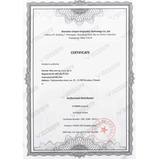 Powerbank Bateria zewnętrzna (POWER BANK) VEGER C20 - 20 000mAh (Micro + Typ C + Lightning 8-pin) czarny W2047