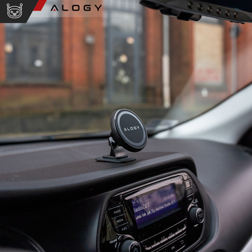 Magnetische Autohalterung für Telefon, Fenster, Kühlergrill, Cockpit, Armaturenbrett, Auto, Telefon, Alogy Black