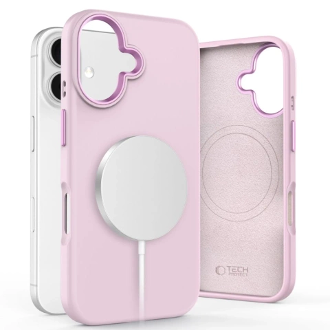 Etui für iPhone 16 Tech-Protect Silikon Pure MagSafe Pink Pearl