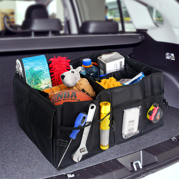 Auto Organizer Kofferraumtasche Kofferraum XXL Kofferraum 6 Taschen für Telefonbuch Getränketaschentücher Schwarz 2x Kopfstützenhalterung