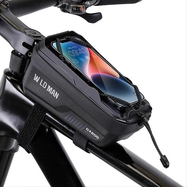 Torba rowerowa na ramę WILDMAN GX200 2L Czarna Uchwyt na telefon