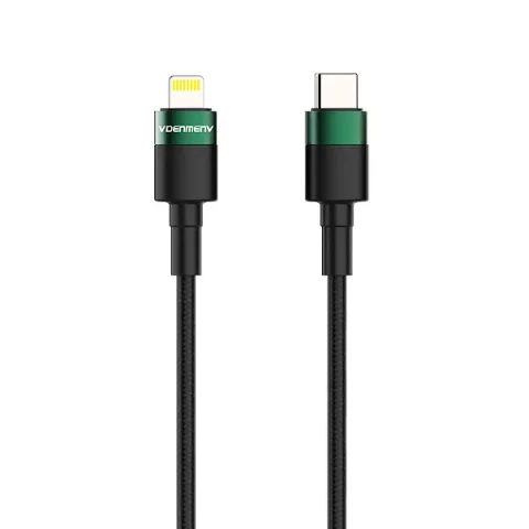 Kabel USB Typ-C - Lightning PD 3A Czarny Oplot 1m D62 20W