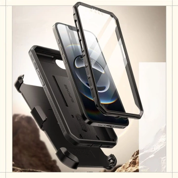 Etui Supcase Unicorn Beetle Pro iPhone 16e Black z klipsem