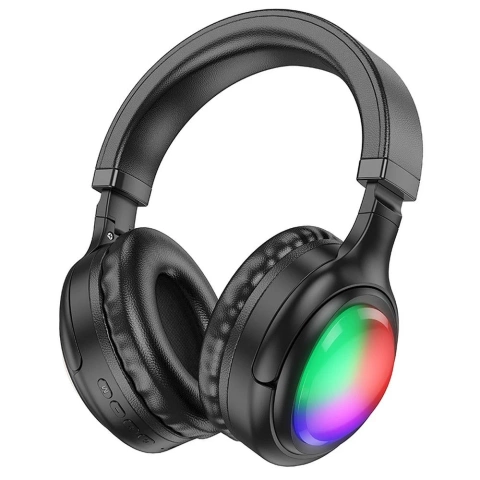 Słuchawki bezprzewodowe nauszne Bluetooth HOCO W48 LED RGB Czarne