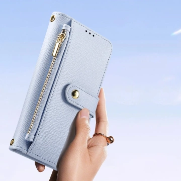 Dux Ducis Lawa iPhone 16 Lederhüllen mit blauem MagSafe Wallet