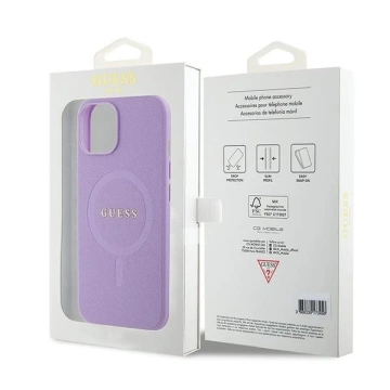 Etui Guess GUHMP15SPSAHMCU für iPhone 15 6,1" fioletowy/lila Hardcase Saffiano MagSafe