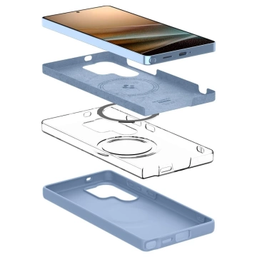 Etui für Samsung Galaxy S25 Ultra Saphirblau Spigen Silicone Fit Mag MagSafe