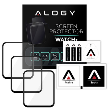 3x flexibles Glas 3D Alogy Displayschutzfolie Pro für Xiaomi Redmi Watch 2 Lite Schwarz