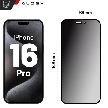 Alogy Privacy Glass gehärtetes Glas für Apple iPhone 16 Pro, matte Displayschutzfolie