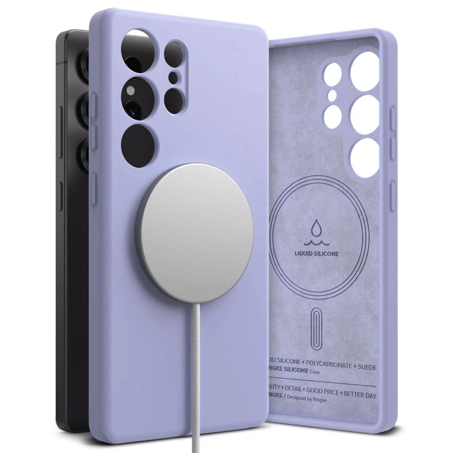 Etui do Samsung Galaxy S25 Ultra Lavendel Ringke Silikon Magnetisch MagSafe