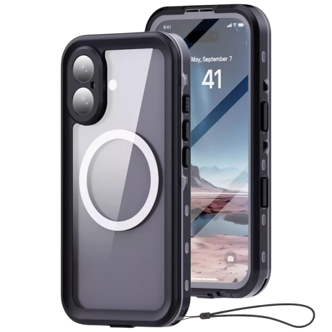 Alogy HydroArmor™ IP68 wasserdichte Hülle mit transparenter Rückseite, 360-Panzerabdeckung für MagSafe für Apple iPhone 16