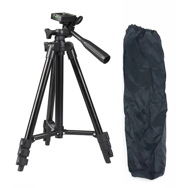Statyw uniwersalny Alogy Tripod uchwyt do telefonu stojak 1/4 do kamer GoPro z pilot Bluetooth, pokrowiec Czarny