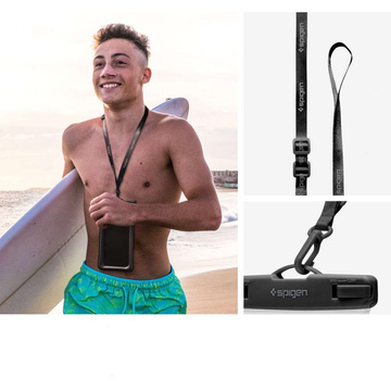 Spigen A621 IPX8 wasserdichte Hülle für Telefon Universal wasserdichte Gürteltasche Schwarz