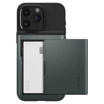 Spigen Slim Armor CS Hülle für Apple iPhone 15 Pro – dunkelgrün