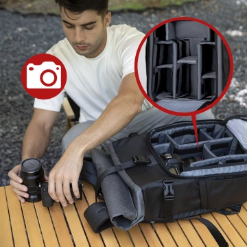 Mark Ryden Kamera- und Ausrüstungsrucksack, wasserdicht, 30 l Fassungsvermögen, stoßfestes EVA-Material, mit Fächern für Zubehör und einen 15,6-Zoll-Laptop (48 × 27 × 19 cm) – Schwarz