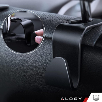 4x Kleiderbügelhalter Autohaken für Sitzkopfstütze Auto Organizer Haken Alogy Car Schwarz