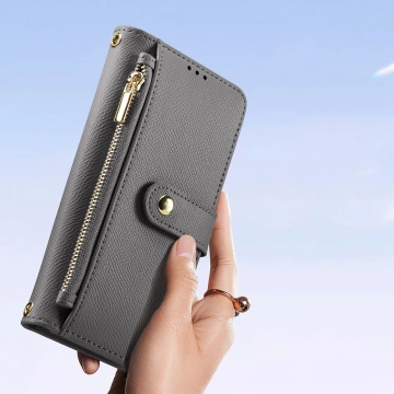 Dux Ducis Lawa Lederhülle für iPhone 15 Pro Max mit MagSafe - Grau