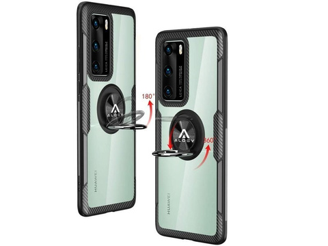 Etui Alogy Ring Holder Clear Armor für Huawei P40 schwarz