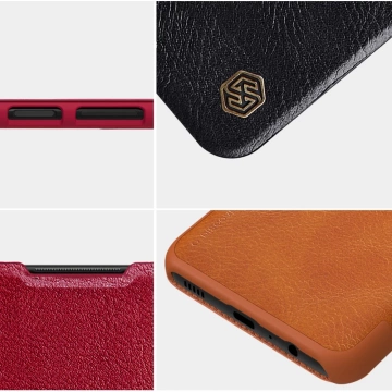 Nillkin Qin Lederholster für Samsung Galaxy A03s rot