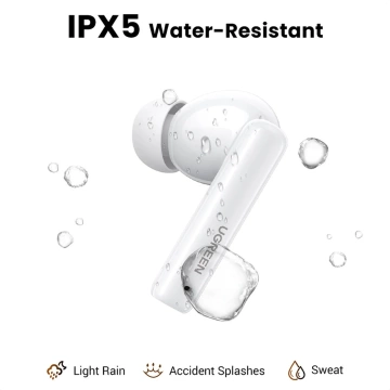UGREEN HITUNE T6 SŁUCHAWKI ANC BT 5.3 IPX5 USB-C BIAŁE + KABEL