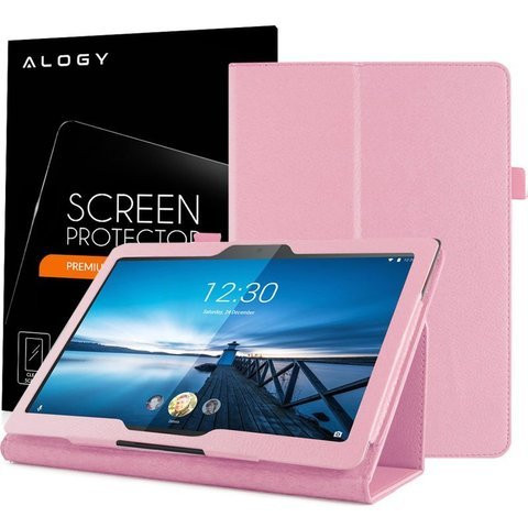 Etui stojak do Lenovo Tab M10 10.1 TB-X605 Różowe + Szkło