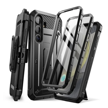 Etui für Samsung Galaxy S25 Supcase Unicorn Beetle Pro 2er-Set Schwarz