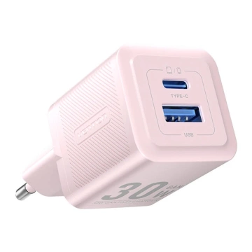 Vention FEQP0-EU USB-C USB-A GaN 30W Wandladegerät Rosa