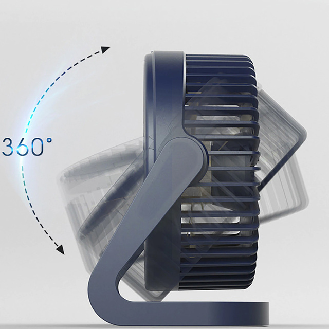 Cichy wiatrak biurkowy Alogy przenośny wentylator przewodowy USB stojący na biurko Granatowy