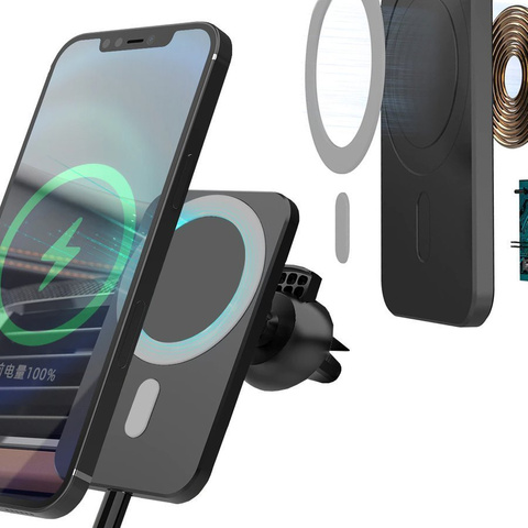 Uchwyt samochodowy z ładowarka Qi do MagSafe Alogy na kratkę 15W