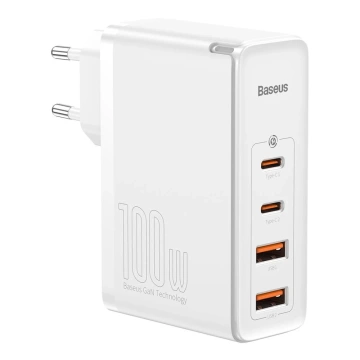 Baseus GaN2 Pro Schnellladegerät 100W USB / USB Type C Quick Charge 4 Power Delivery weiß (CCGAN2P-L02)