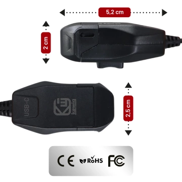 Kewig USB-C Motorradladegerät 36W, QC-Schnellladung, wasserdicht (IP65) mit Ein-/Ausschalter und LED-Hintergrundbeleuchtung, Lenkerhalterung, für Handy, Kamera und Gegensprechanlage – Schwarz
