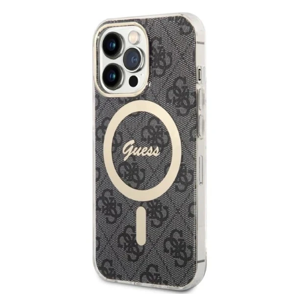 Zestaw Guess GUBPP14XHMEACSK Case+ Charger iPhone 14 Pro Max 6,7" czarny/black hard case MagSafe Marble
