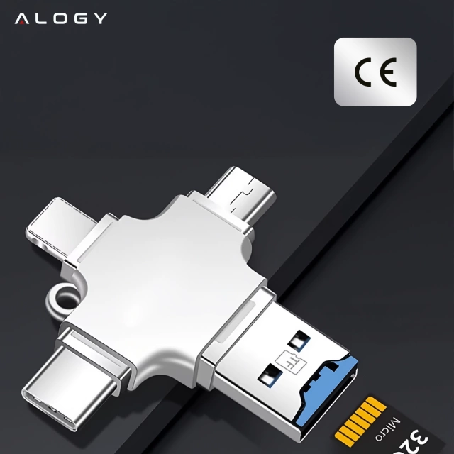 Czytnik kart SD Alogy SmartRead Pro 4w1 adapter USB3.0 do TF / Lightning / USB-C / micro USB