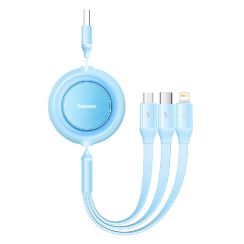 Baseus Bright Mirror 2 3in1 USB Kabel, Micro USB / Lightning / USB-C, flach, 3.5A, 1.1m (blau)