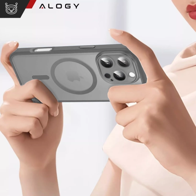 3w1 Zestaw Etui Hybrydowe + Szkło do Apple iPhone 16 Pro obudowa ochronna Hybrydowe MagSafe z ochroną obiektywu case + 2x Szkło hartowane ochronne na telefon Alogy 3in1 Case Pack Titanium Szare