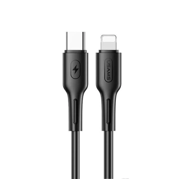 USAMS Kabel U43 USB-C zu Lightning 30W PD 1,2m schwarz