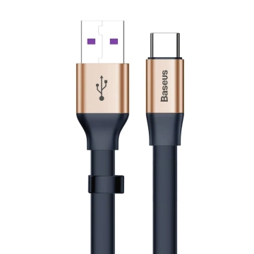 Baseus Simple płaski kabel przewód USB / USB Typ C SuperCharge 5A 40W Quick Charge 3.0 QC 3.0 23cm złoty (CATMBJ-BV3)