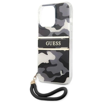 Guess GUHCP13LKCABBK iPhone 13 Pro / 13 6,1" Czarny/Black Hardcase Camo Strap Collection
