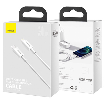 1,5 m Baseus Superior Kabel USB-C Typ C zu Lightning PD 20 W Weiß