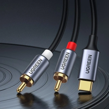 "Kabel UGREEN Audio Audiokabel USB Typ C (männlich) - 2 RCA (männlich) 1,5 m grau (20193 CM451)"