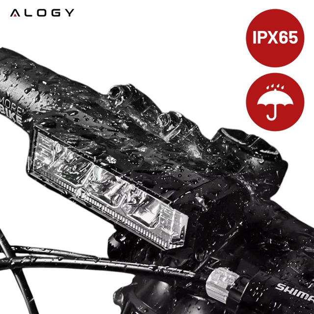 Lampka rowerowa przednia halogen LED światło oświetlenie roweru na przód rower kierownicę Mocna 900lm Alogy 610 czarna