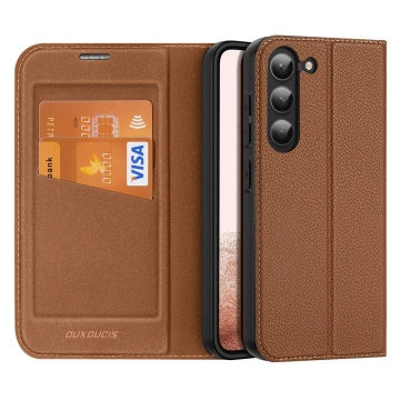 Dux Ducis Skin X2 Schutzhülle für Samsung Galaxy S23 Flip Case Wallet Stand Braun