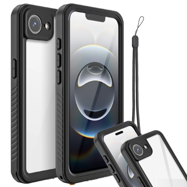 Etui Wodoodporne do Apple iPhone 16e Alogy HydroArmor™ IP68 Case z przezroczystym tyłem Pancerna obudowa 360