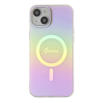 Etui Guess GUHMP15MHITSP für iPhone 15 Plus 6,7" Hardcase IML Iridescent MagSafe rot/rosa