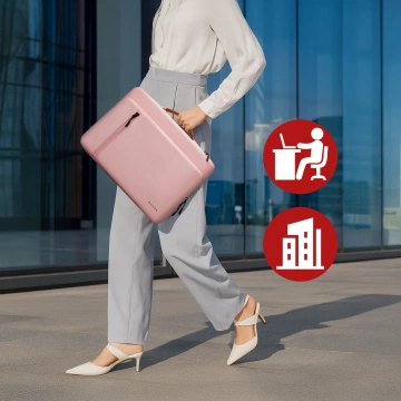 Bange wasserdichte Laptoptasche für Laptops bis 15,6 Zoll – geräumig und komfortabel, robust und atmungsaktiv, ideal für Stadt und Reisen, Büro und Flug, Unisex – Pink