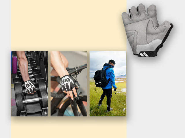 Rękawiczki rowerowe na rower bez palców M RockBros S227BK-M