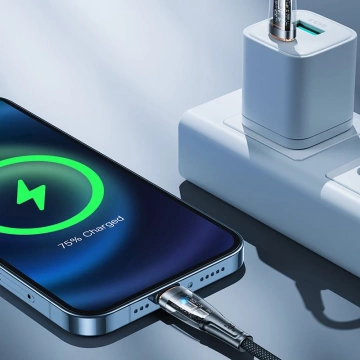 Joyroom kabel szybko ładujący z inteligentnym wyłącznikiem USB-C - Lightning 20W 1.2m czarny (S-CL020A3)