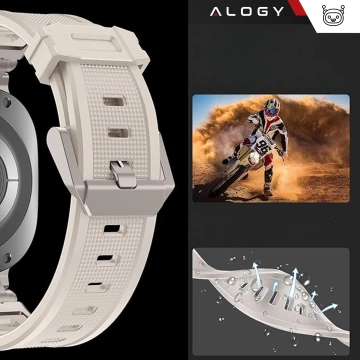 Alogy Luxus-Metall-TPU-Armband für Apple Watch 42/44/45/49 mm, Beige