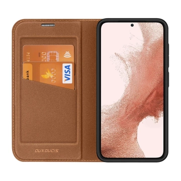 Dux Ducis Skin X2 Schutzhülle für Samsung Galaxy S23 Flip Case Wallet Stand Braun